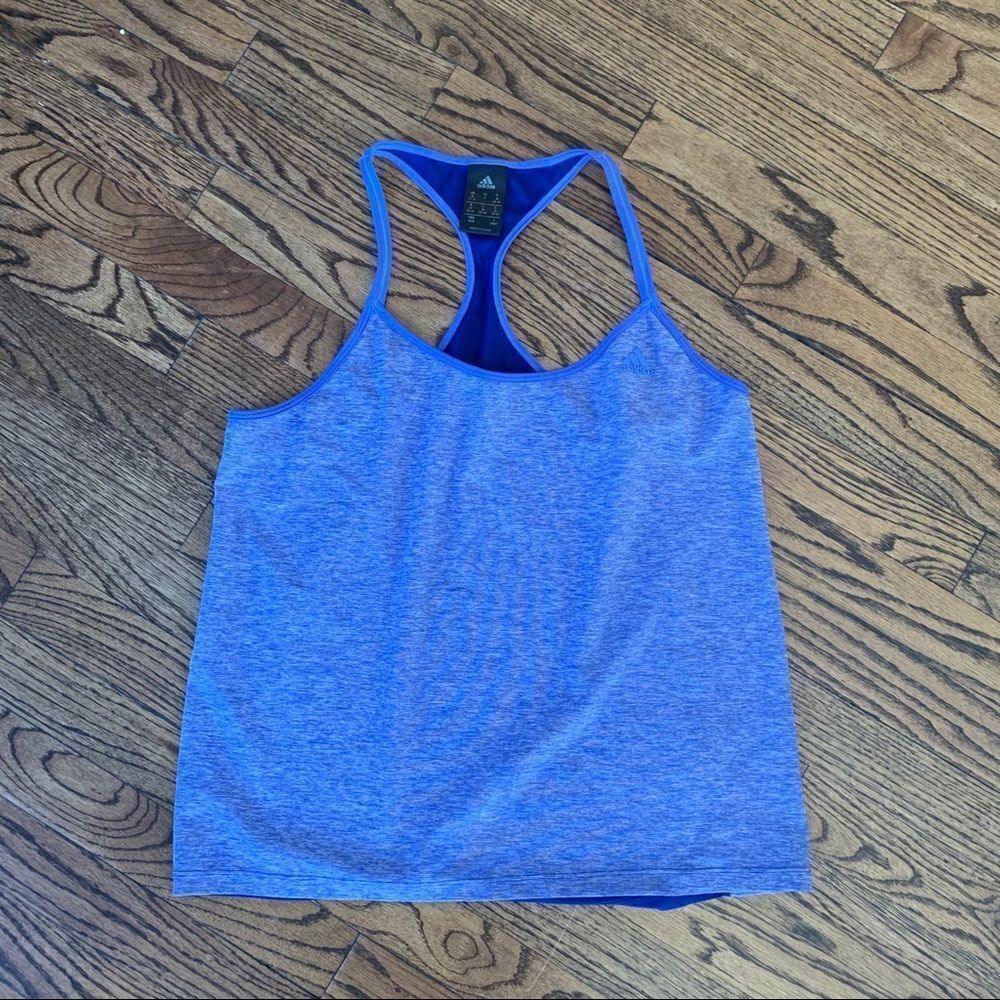 ADIDAS Blue Racerback Tank Top Shirt Medium M